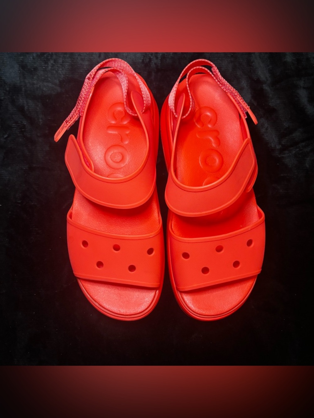 Crocs Soho Y Strap Platform Sandals Starfish Orange Womens Size 11 EUC